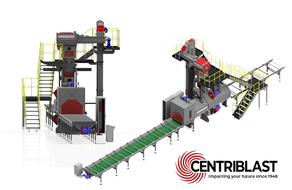 Centriblast - Pangborn: 4D1100 Roller Conveyor Blast Machine